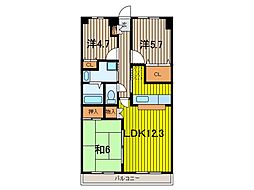 フェリスローマ浦和 3LDKの間取図画像