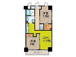ソレイユ上落合 2LDKの間取図画像