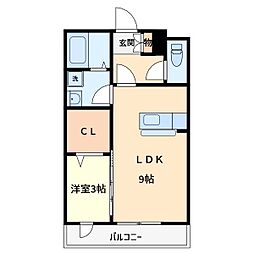 トレビナ中浦和 1LDKの間取図画像