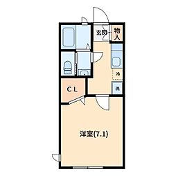 ハウスオブオレンジ 1Kの間取図画像