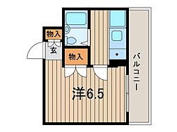 カーサ浦和 1Kの間取図画像