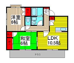 ジルメゾン神明 2LDKの間取図画像
