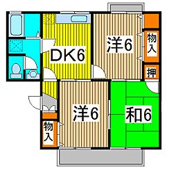 シャトル大戸3 3DKの間取図画像