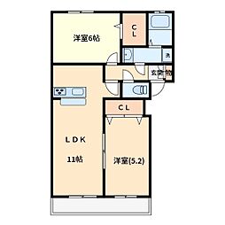 リブリ・mozart 2LDKの間取図画像
