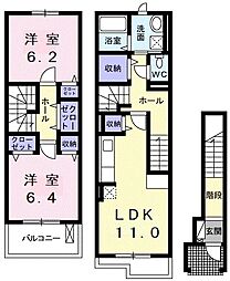 ライカム壱番館 2LDKの間取図画像