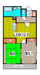 ファラオ・イン・浦和 2LDKの間取図画像