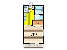 パセオ浦和 1Kの間取図画像
