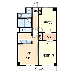 グランプエルタ 2DKの間取図画像