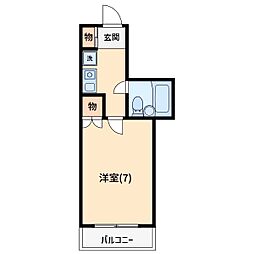 フェリスタバンビーノ 1Kの間取図画像