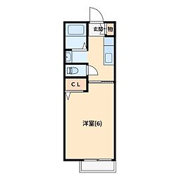 プリームス1 1Kの間取図画像