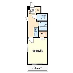 武蔵浦和プラザB 1Kの間取図画像