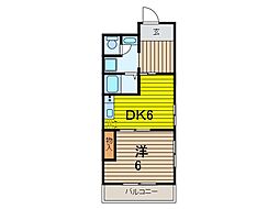 ラビエール常盤 1DKの間取図画像