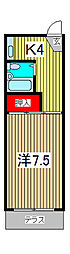 コーポ前地 1Kの間取図画像