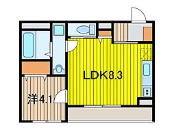 リーブルファイン中央区本町西 1LDKの間取図画像