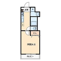 ディアコート 1Kの間取図画像