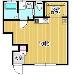 パークガーデン東伊場 1階ワンルームの間取り