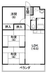 マンション歩 3LDKの間取図画像