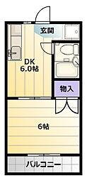 ロイヤルシングル 1DKの間取図画像