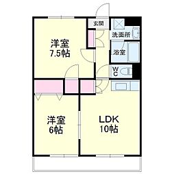 TOPISLE2 2LDKの間取図画像
