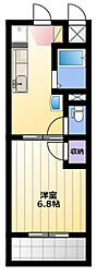クレール・アン 1Kの間取図画像