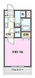 MAISONSOLEIL2 1Kの間取図画像