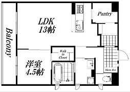 コンフォート 1LDKの間取図画像