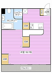 ARCO12 ワンルームの間取図画像