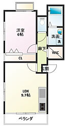アルメール 1LDKの間取図画像