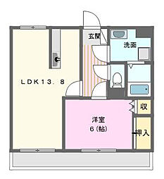 エルフィーネ 1LDKの間取図画像