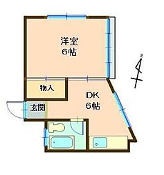 パールハイツ 1DKの間取図画像
