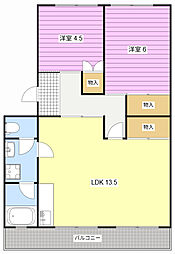 パビリオン浜松 2LDKの間取図画像
