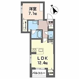 GM.E 1Kの間取図画像
