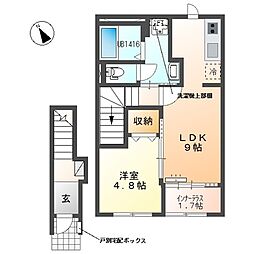 NEOリバティ 1LDKの間取図画像