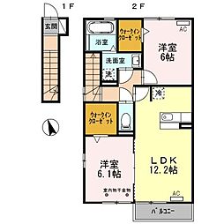 プレセデンテA 2LDKの間取図画像