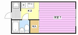 さくらシステムビル 1Kの間取図画像