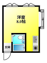 コーポプチ ワンルームの間取図画像