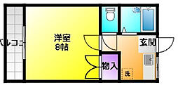 プリメーラぬのはし 1Kの間取図画像