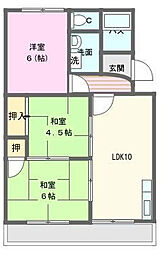 柳田マンション 3LDKの間取図画像