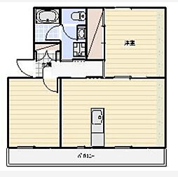上島マンション 2LDKの間取図画像