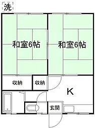 イトウハイツ1 2Kの間取図画像