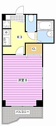 上島第一ビル 1Kの間取図画像