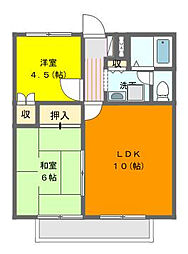 マーブルヒル 2LDKの間取図画像