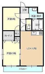 ブローテ曳馬 2LDKの間取図画像