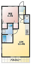 マンションやまと 1LDKの間取図画像