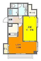 LaurelCourt常盤 1LDKの間取図画像