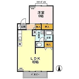 カトルセゾンB 1LDKの間取図画像