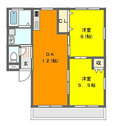 プロシード1 2LDKの間取図画像