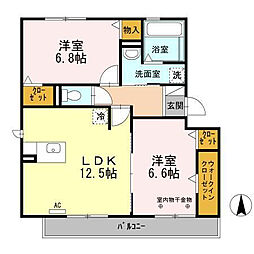 Alivio 2LDKの間取図画像