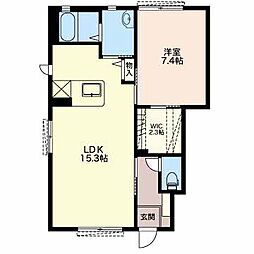 MastTown小山 1LDKの間取図画像