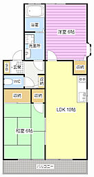 クレール幹A 2LDKの間取図画像